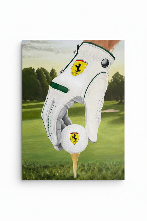 Ferrari Golf Poster – vit bakgrund
